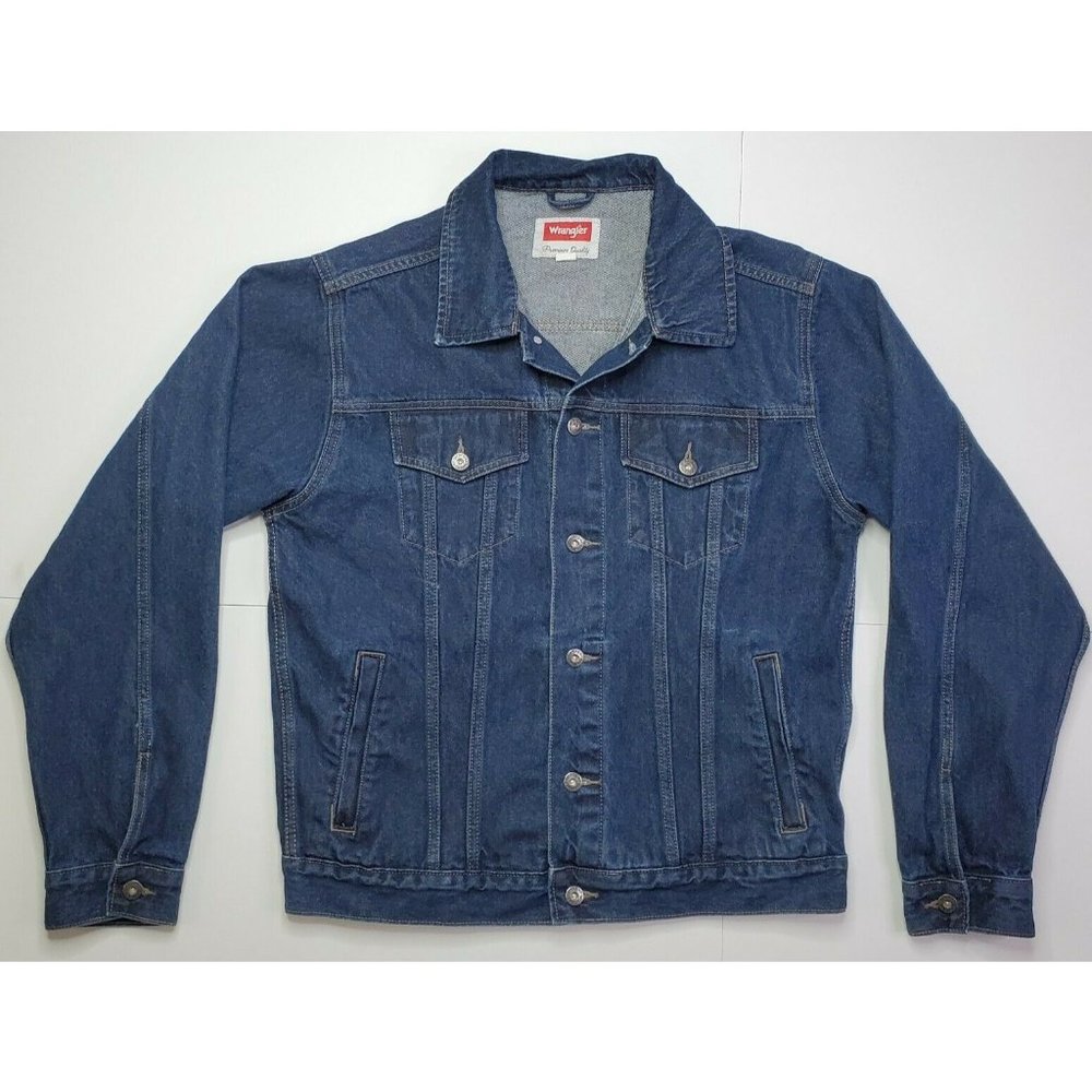 Wrangler Denim Trucker Jean Jacket Mens L EUC Dark
